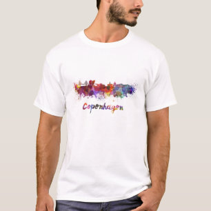 Copenhagen skyline im Watercolor T-Shirt