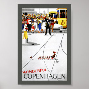 Copenhagen Vintage Reiseplakat Restauriert Poster