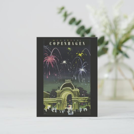 Copenhagen Vintage Travel Postcard Postkarte (Stehend Vorderseite)