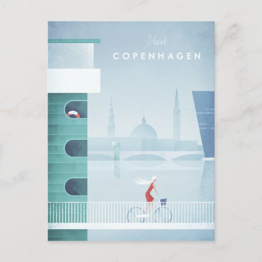Copenhagen Vintage Travel Poster - Kunst - Postkar Postkarte (Vorderseite)