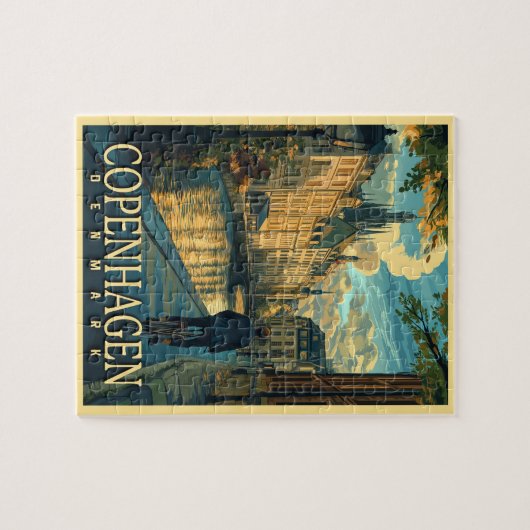 Copenhagen Vintage Travel Puzzle (Horizontal)
