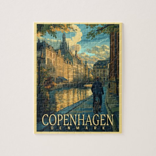 Copenhagen Vintage Travel Puzzle (Vertikal)