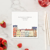Copenhagen Wedding Custom Paper Cocktail Napkin Serviette (Beispiel)