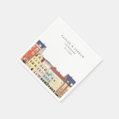 Copenhagen Wedding Custom Paper Cocktail Napkin Serviette (Ecke)