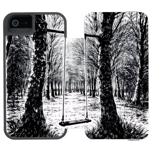Copertina per telefono elegante con paesaggi natur incipio iPhone Geldbeutel-Hülle (Folio Geöffnet)