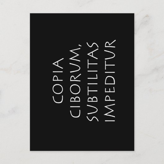 Copia ciborum subtilitas hemeditur postkarte (Vorderseite)