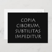 Copia ciborum subtilitas hemeditur postkarte (Vorne/Hinten)