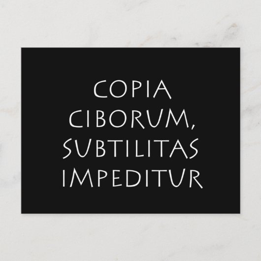 Copia ciborum subtilitas hemeditur postkarte (Vorderseite)
