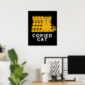 Copied Cat Funny Animal Pub Dark BG Poster (Heimbüro)