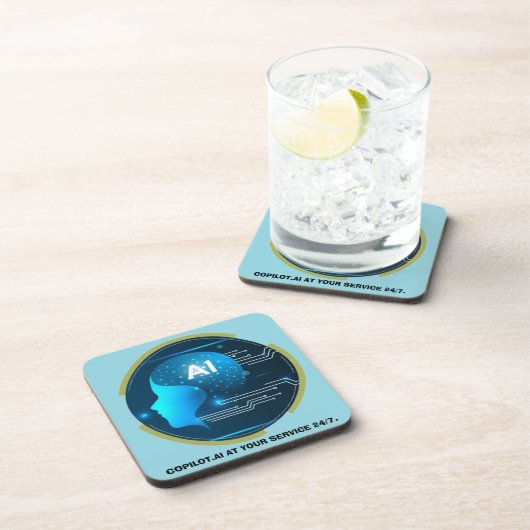 Copilot.AI at your service, 24/7. Getränkeuntersetzer (Rechte Seite)