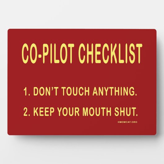 Copilot Checklist: Home: Signs: Fotoplatte (Vorderseite)