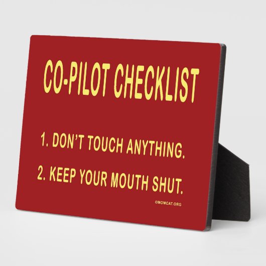 Copilot Checklist: Home: Signs: Fotoplatte (Seite)