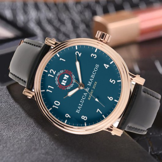 Cople names minimal navy monogram  armbanduhr