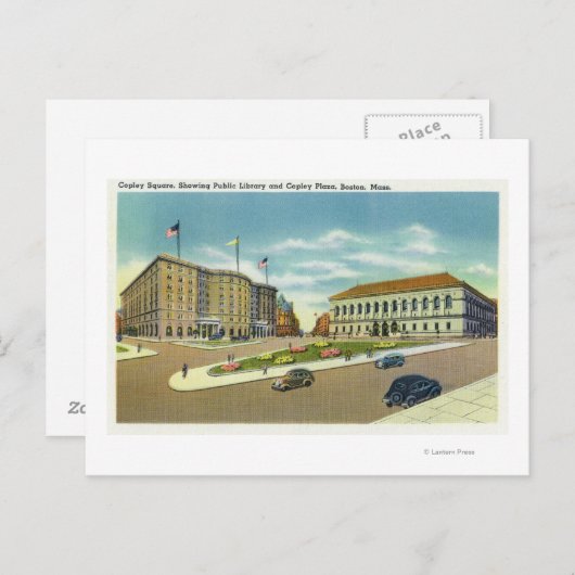 Copley Plaza und Square View of the Public Postkarte (Vorne/Hinten)