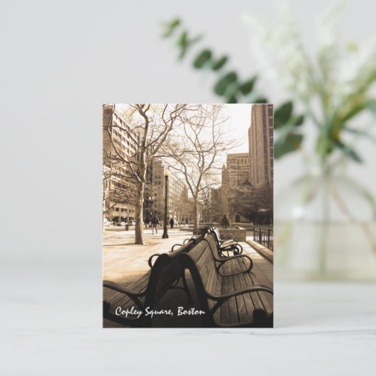 Copley Square Benches Postkarte (Stehend Vorderseite)