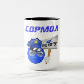 CopMoji - blaue Leben-Angelegenheits-Tasse Tasse (Zentrum)