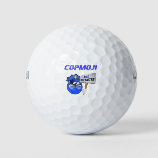 CopMoji - Blue Lives Matter Golf Balls 3 Pack Golfball (Vorderseite)