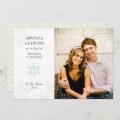 Copos de Nieve del Invierno Guardar Las Fechas Einladung (Vorne/Hinten)