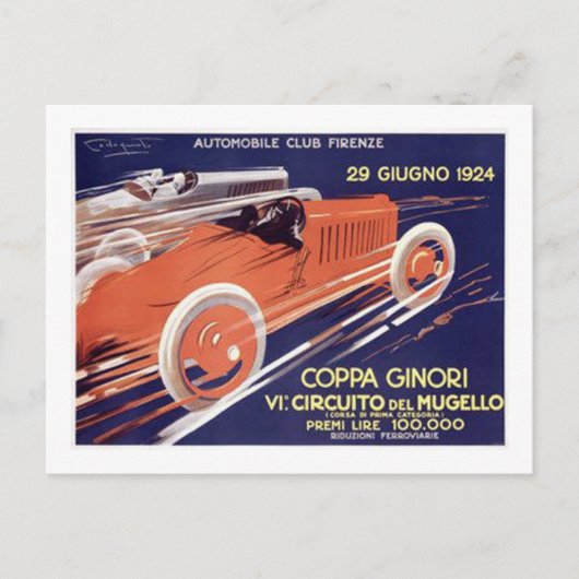 Coppa Ginori Auto Postkarte (Vorderseite)