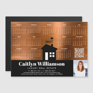 Copper 2026 Calendar Realtor Foto QR Code Magnet