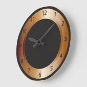 Copper and Black Design Große Wanduhr (Winkel)