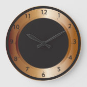 Copper and Black Design Große Wanduhr (Vorderseite)