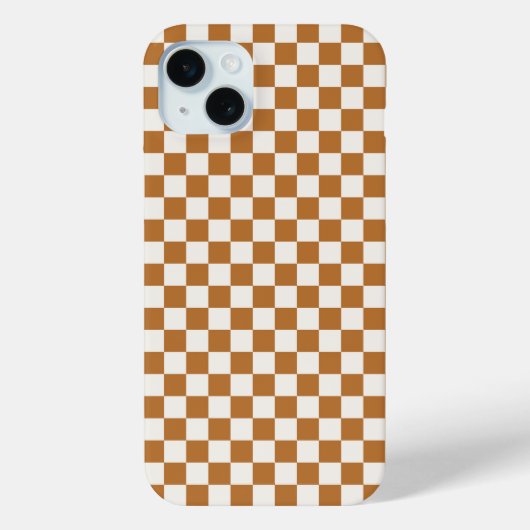 Copper and eggshell checkerboard pattern Case-Mate iPhone hülle (Rückseite)