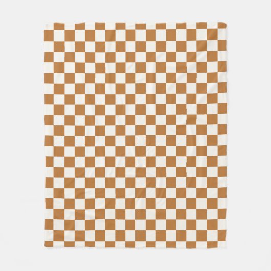 Copper and eggshell checkerboard pattern fleecedecke (Vorderseite)