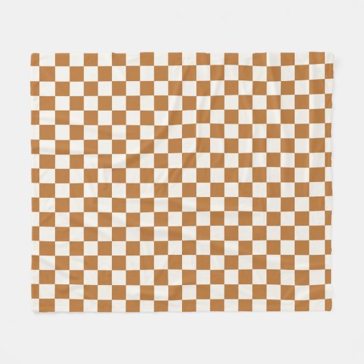 Copper and eggshell checkerboard pattern fleecedecke (Vorderseite (Horizontal))