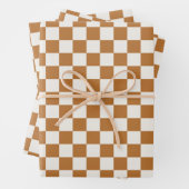 Copper and eggshell checkerboard pattern geschenkpapier set (Beispiel)