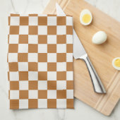 Copper and eggshell checkerboard pattern geschirrtuch (Viertel Falte)