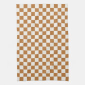 Copper and eggshell checkerboard pattern geschirrtuch (Vertikal)