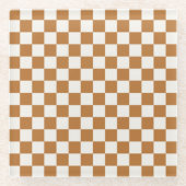 Copper and eggshell checkerboard pattern glasuntersetzer (Vorderseite)