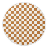Copper and eggshell checkerboard pattern keramikknauf (Vorderseite)