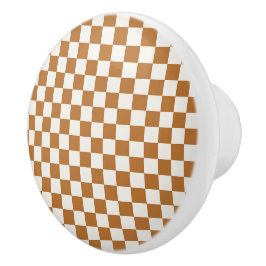 Copper and eggshell checkerboard pattern keramikknauf