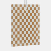Copper and eggshell checkerboard pattern ornament aus glas (Vorderseite Rechts)