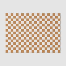 Copper and eggshell checkerboard pattern seidenpapier