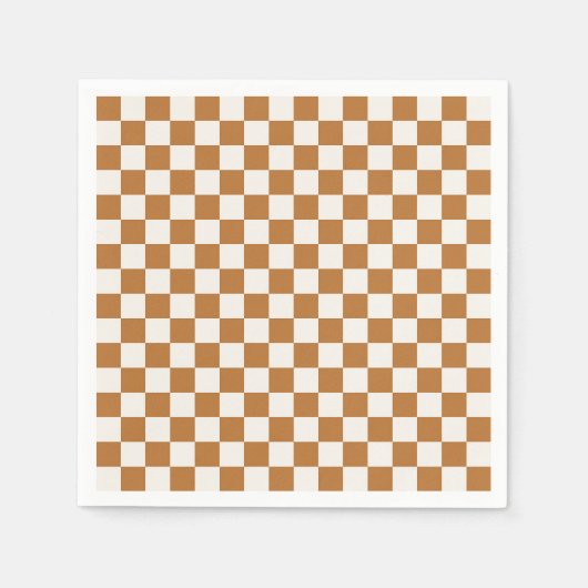 Copper and eggshell checkerboard pattern serviette (Vorderseite)