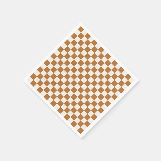 Copper and eggshell checkerboard pattern serviette (Ecke)