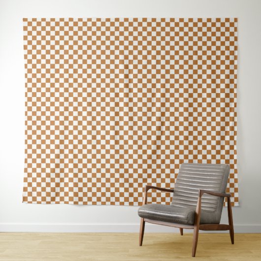 Copper and eggshell checkerboard pattern wandteppich (Beispiel (Horizontal))