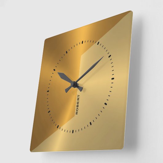 Copper and gold geometric design personalized quadratische wanduhr (Winkel)