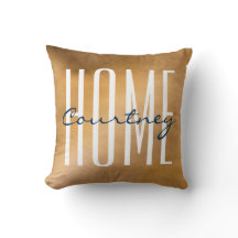 Copper And Navy Home Your Name Zierkissen
