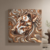 Copper and Silver Metallic Swirl Dog Portrait Leinwanddruck