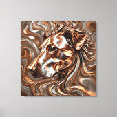 Copper and Silver Metallic Swirl Dog Portrait Leinwanddruck (Vorderseite)