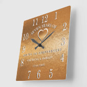 Copper Anniversary 7 Year Wedding Anniversary Gift Quadratische Wanduhr (Winkel)