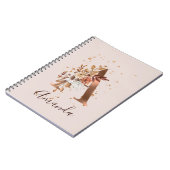 Copper Autumn Floral Letter A Fall Flowers Notizblock (Linke Seite)