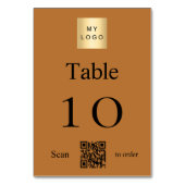 Copper Black Business Logo QR Tischnummer (Vorderseite)