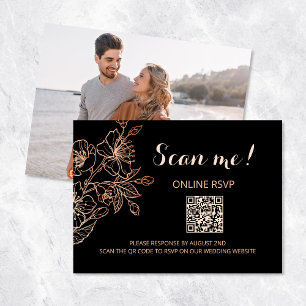 Copper Black Goth Wedding QR Code UAWG online Begleitkarte