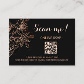 Copper Black Goth Wedding QR Code UAWG online Begleitkarte (Vorderseite)
