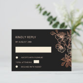  Copper Black Wedding RSVP (Stehend Vorderseite)